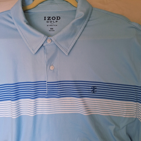 IZOD Men's XXL Golf Polo Blue Stretch‎ Shirt - Picture 1 of 8